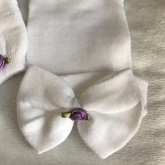 Deluxe Newborn Baby Girl 3 piece Bow Beanie Set - Picture 9 of 9